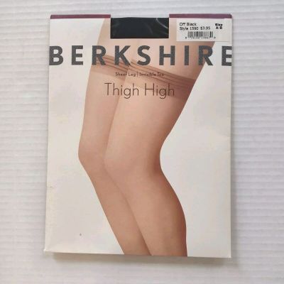 Berkshire Sheer Leg Invisible Toe Thigh High Stockings Off Black Size A-B  Vtg